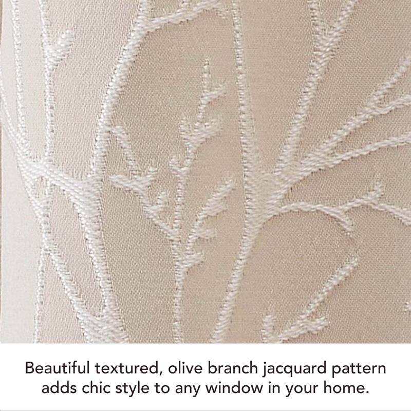 Creative Home Ideas Collins Blackout Window Curtain, Room Darkening, Thermal Insulated, Branch, Back Tab, 2 Panels, 2 Tiebacks