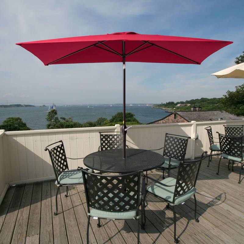 Bonosuki 10x6.5ft Rectangular Aluminum Patio Market Umbrella