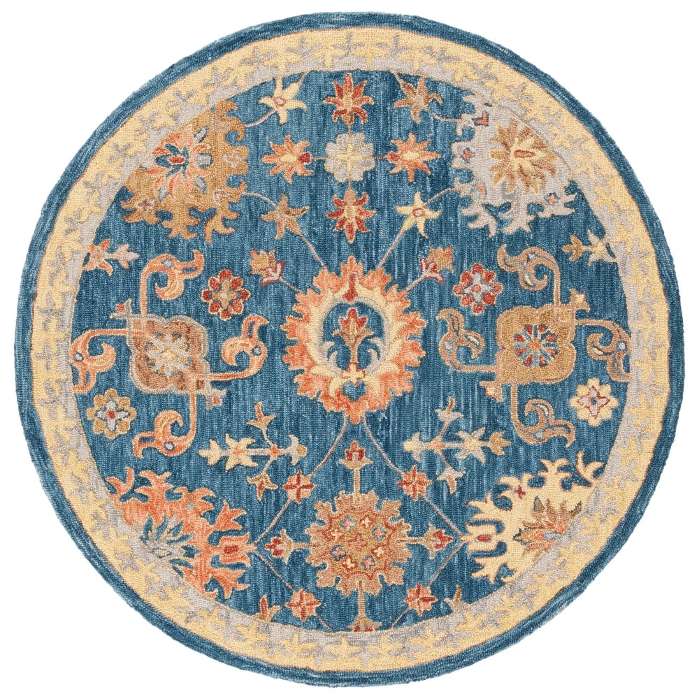 SAFAVIEH Handmade Blossom Petinka French Country Floral Wool Rug