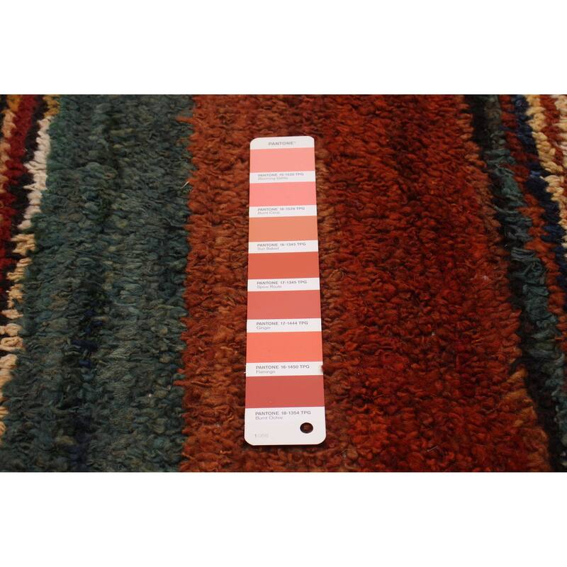 ECARPETGALLERY Hand-knotted Pak Finest Gabbeh Burnt Orange Wool Rug - 8'9 x 12'6