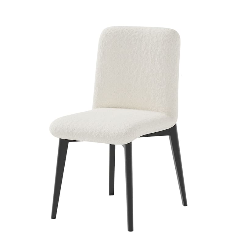 HomeRoots Set of Two White and Black Upholstered Boucle Dining Side Chairs - 23' X '32' X '18.5