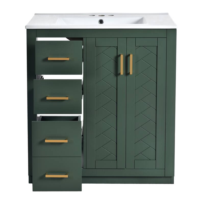 30" Bathroom Vanity with Ceramic Sink