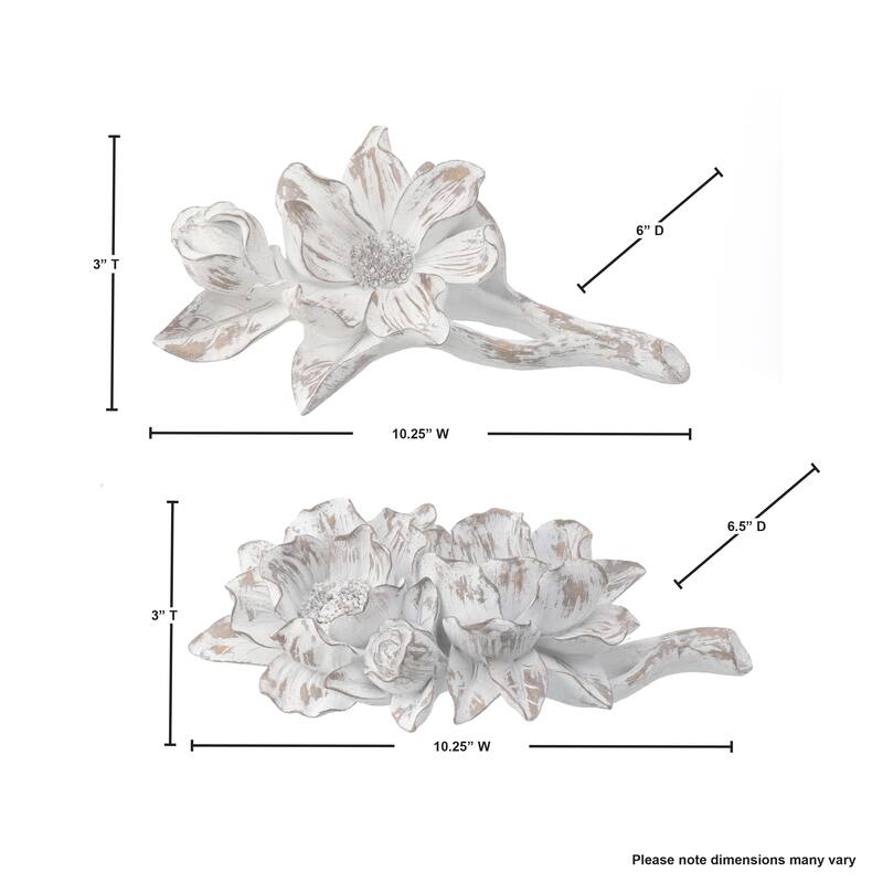 Resin Magnolia Table Decor 10.25" Set of 2