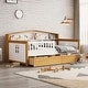 preview thumbnail 1 of 16, Wood House Bed with Two Drawers and Bookcase Twin - White+Walnut