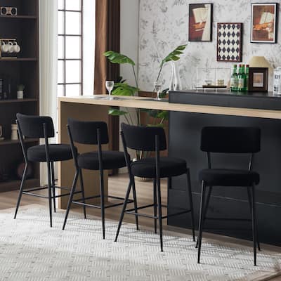 Ostweer Furniture Set of 2 Metal Base High Stool Island Seating