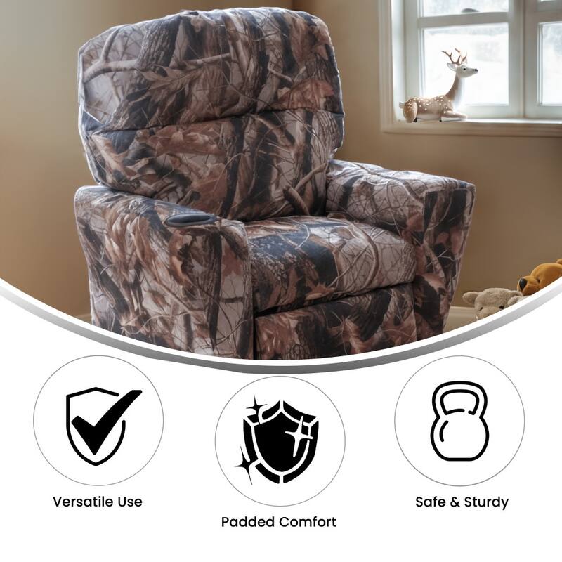 Contemporary Kids Recliner with Cup Holder