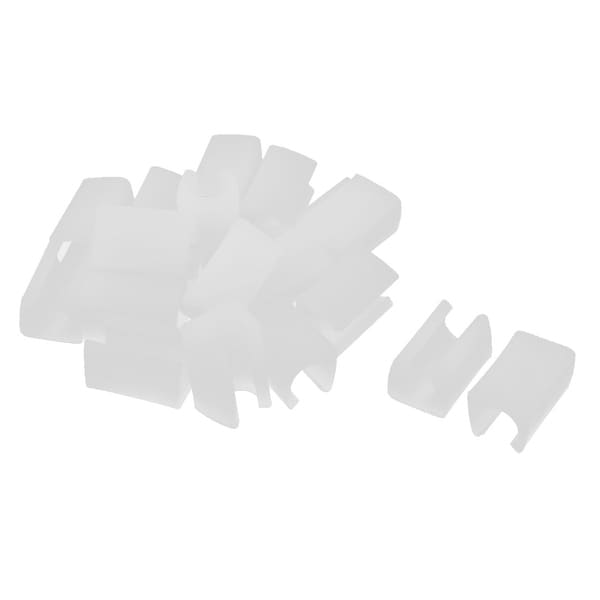 Unique Bargains 20 Pcs Antislip Plastic U Shape 12mm Chair Foot Cover Table Furniture Leg Protector White