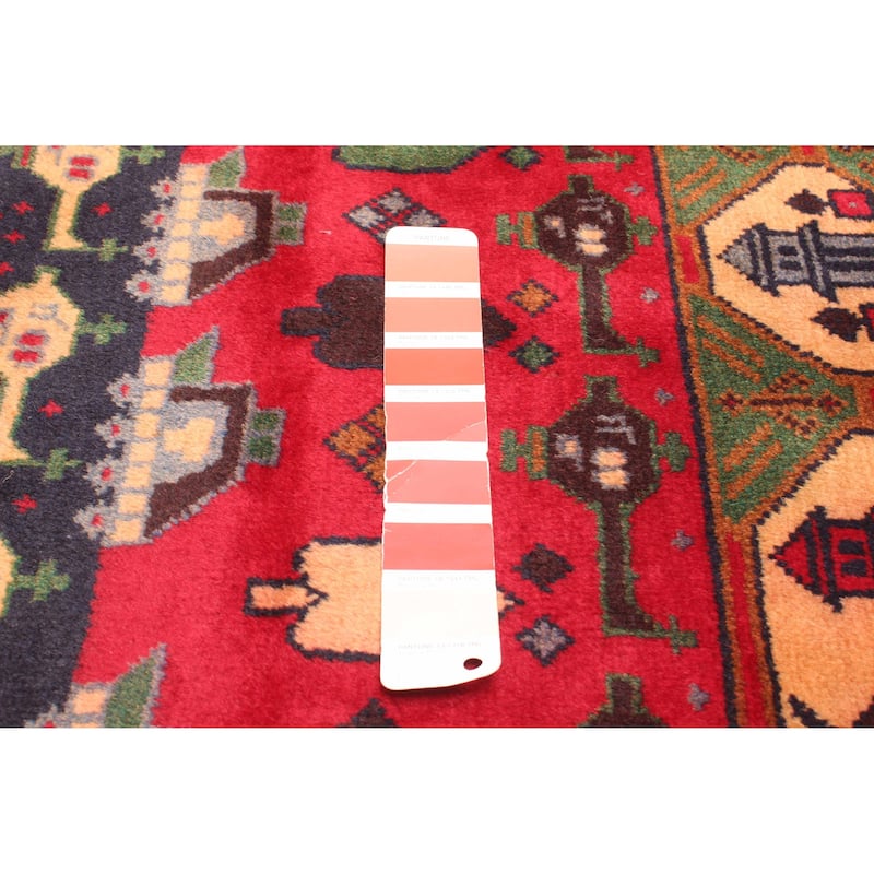 ECARPETGALLERY Hand-knotted Teimani Red Wool Rug - 3'7 x 6'3