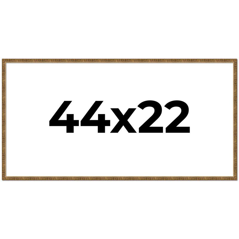 44x22 Frame Black Real Wood Picture Frame Kingsley Gold Distressed Photo Frame with UV Acrylic Foam Board Backing &