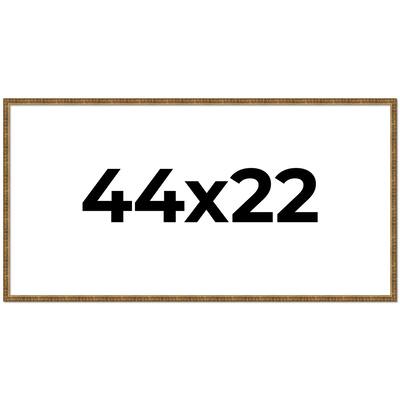44x22 Frame Black Real Wood Picture Frame Kingsley Gold Distressed Photo Frame with UV Acrylic Foam Board Backing &