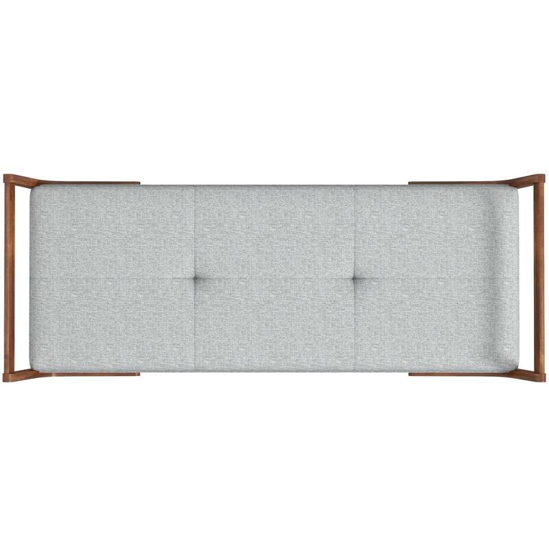 GDFStudio - Cora Modern Mid-Century 51" Upholstered Bench with Biscuit Tufting & Wood Base - 51.2"W