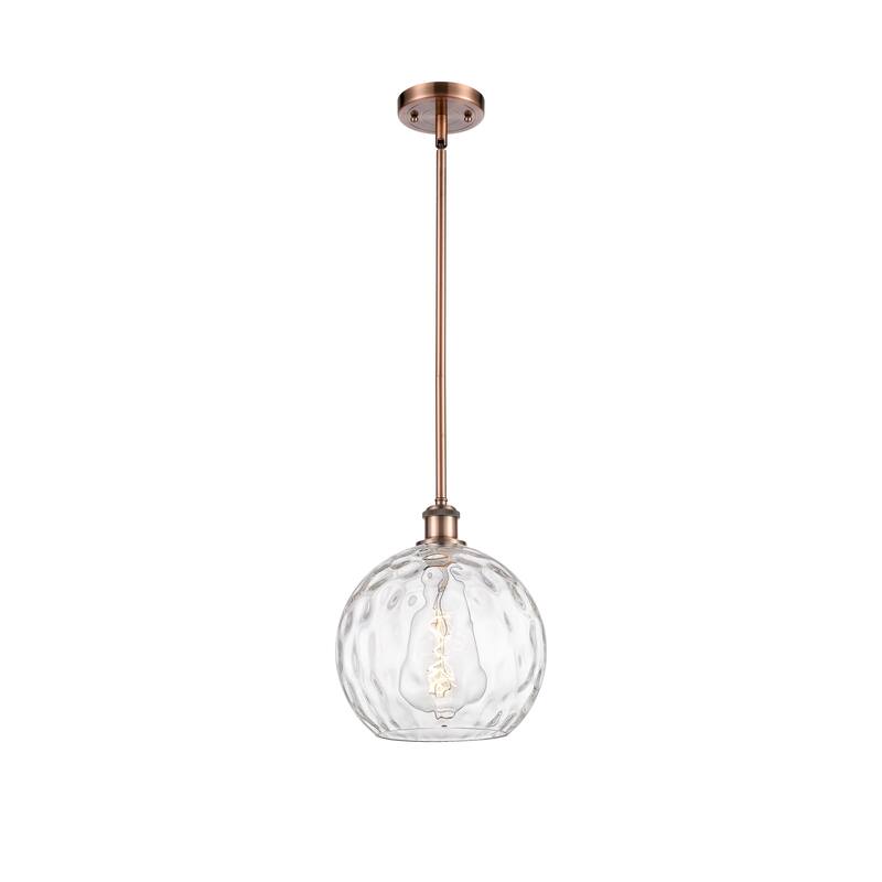 Innovations Lighting Athens Water Glass 1 Light 10" Mini Pendant - Antique Copper
