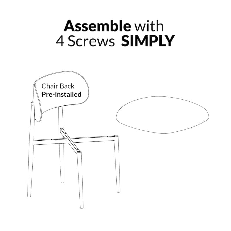 Vibe Upholstered Dining Chair with Black Metal Legs (Set of 4)