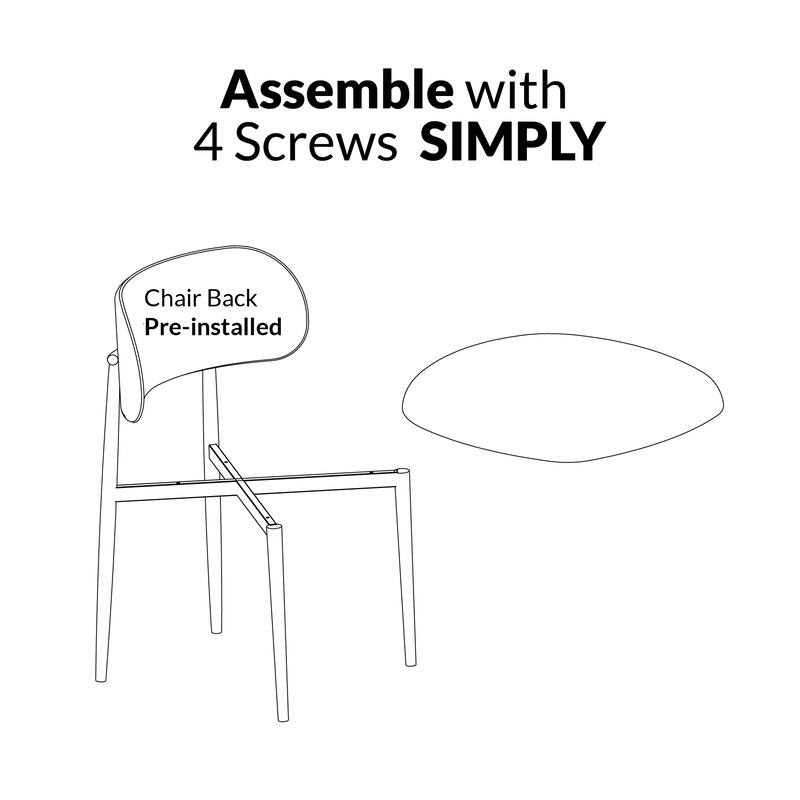 Vibe Upholstered Dining Chair with Black Metal Legs (Set of 6)