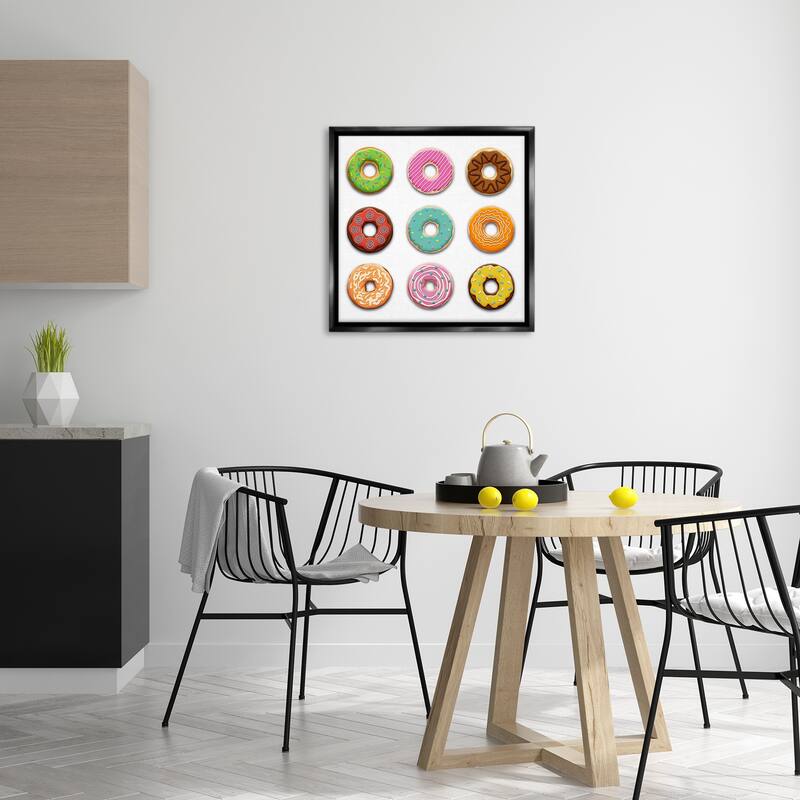 Stupell Delicious Various Donuts Framed Floater Canvas Wall Art Design By Marcus Prime