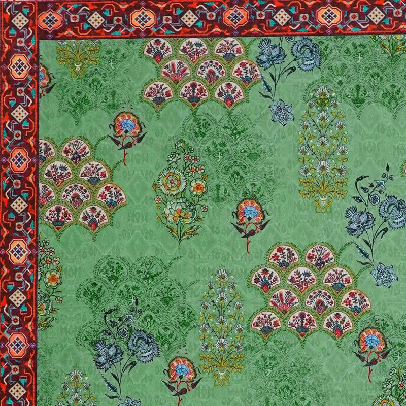 Rustic Chic Abstract Indoor Rug Anti-slip & Washable Green