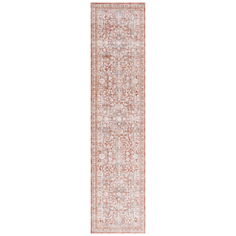 SAFAVIEH Harlow Lissa Vintage Distressed Rug - 2' x 8' Runner - Rust/Ivory Grey