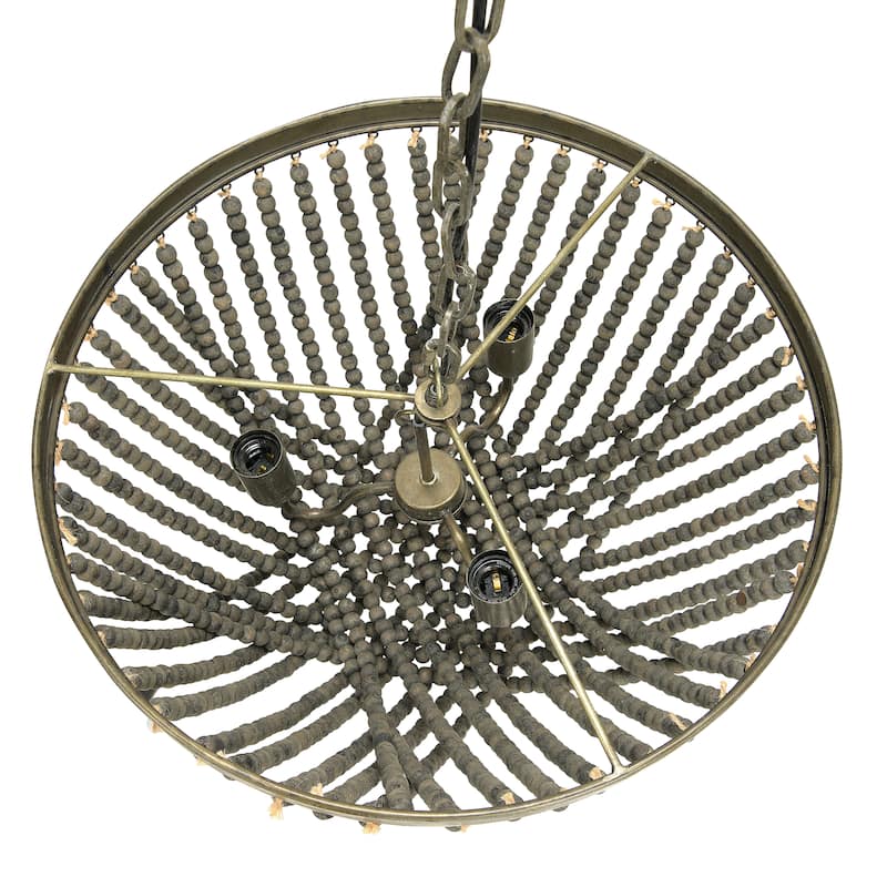 Draped Wood Bead Chandelier