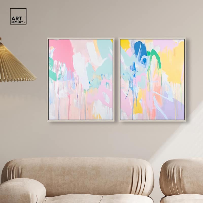 Joyful Drips Canvas Set of 2 by Art Remedy