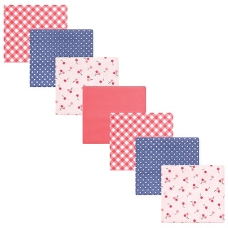Hudson Baby Infant Girl Cotton Poly Flannel Receiving Blankets Bundle, Cherry Sweet, One Size - Cherry Sweet - One Size