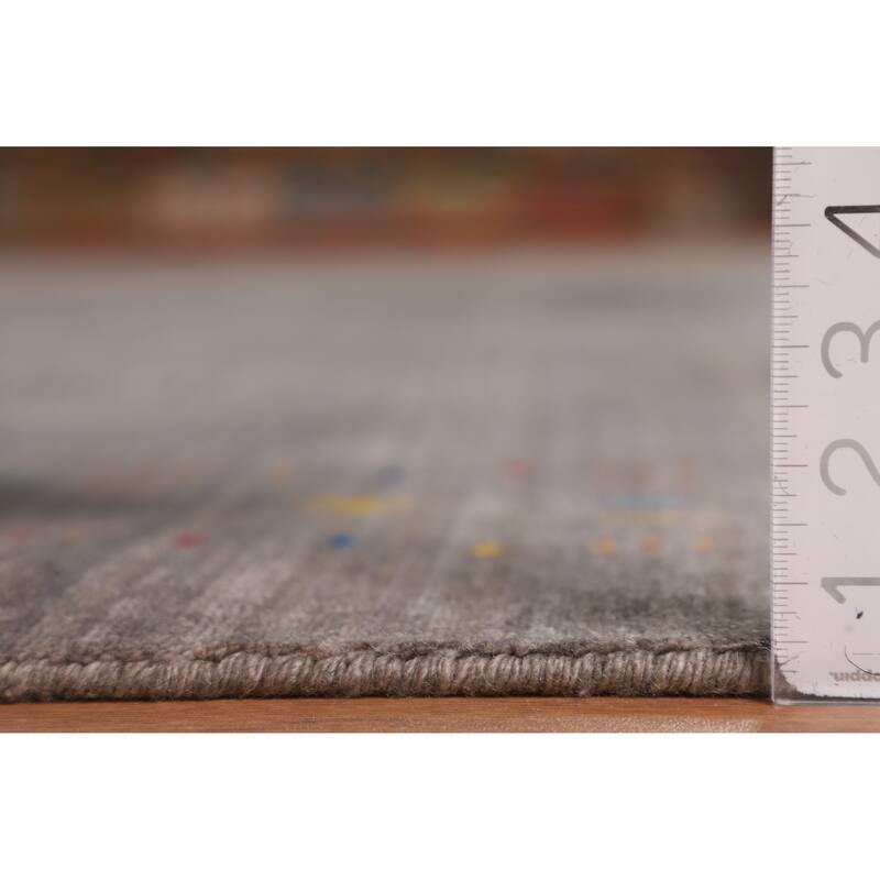 Earth Tone Gabbeh Indian Square Area Rug Handmade Wool Carpet - 10'0" X 9'9"