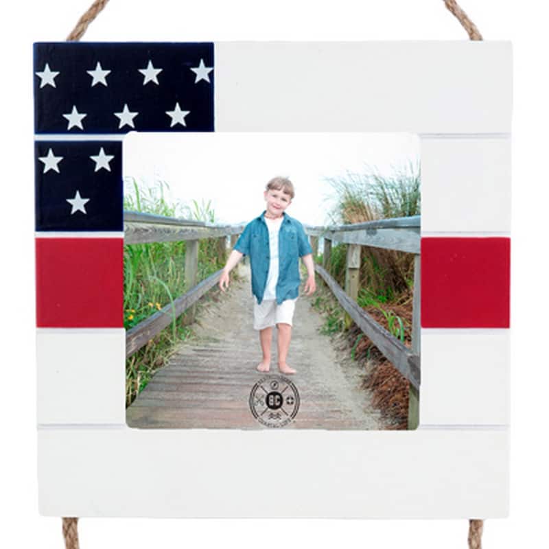 4"x 6"Hanging 21.5L" Red White and Blue Patriotic 4x6 4th of July Frame 3 Piece Picture Frame