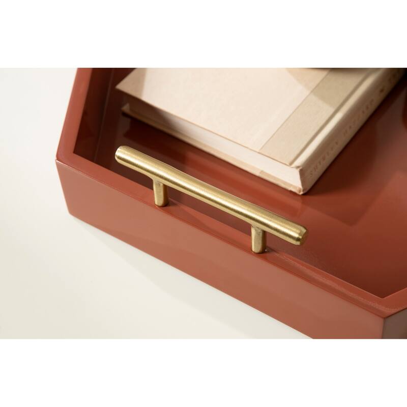 Kate and Laurel Lipton Hexagon Decorative Tray - 18x18
