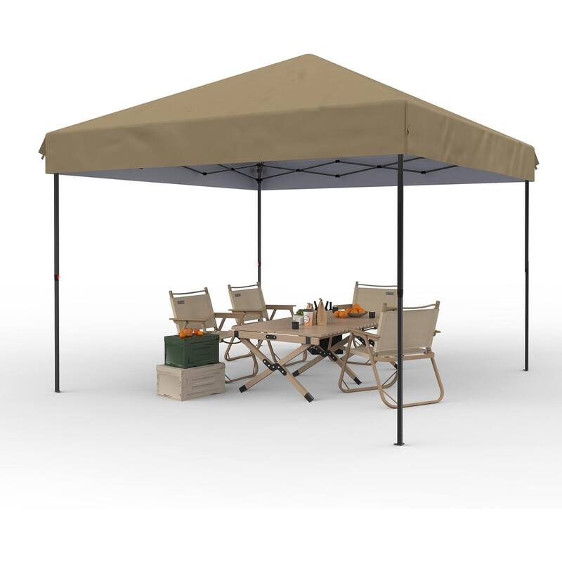 Pop Up Canopy Tent 10x10ft Instant Portable Shelter Gazebo Party Tent - brown