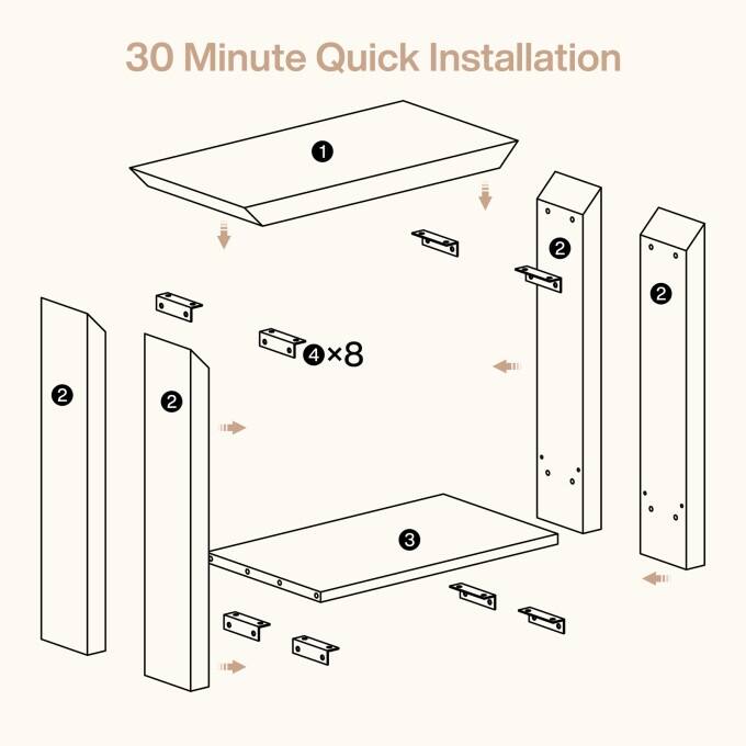 23.62'' Rustic Side Table, Wooden End Table, Night Stand with Shelf