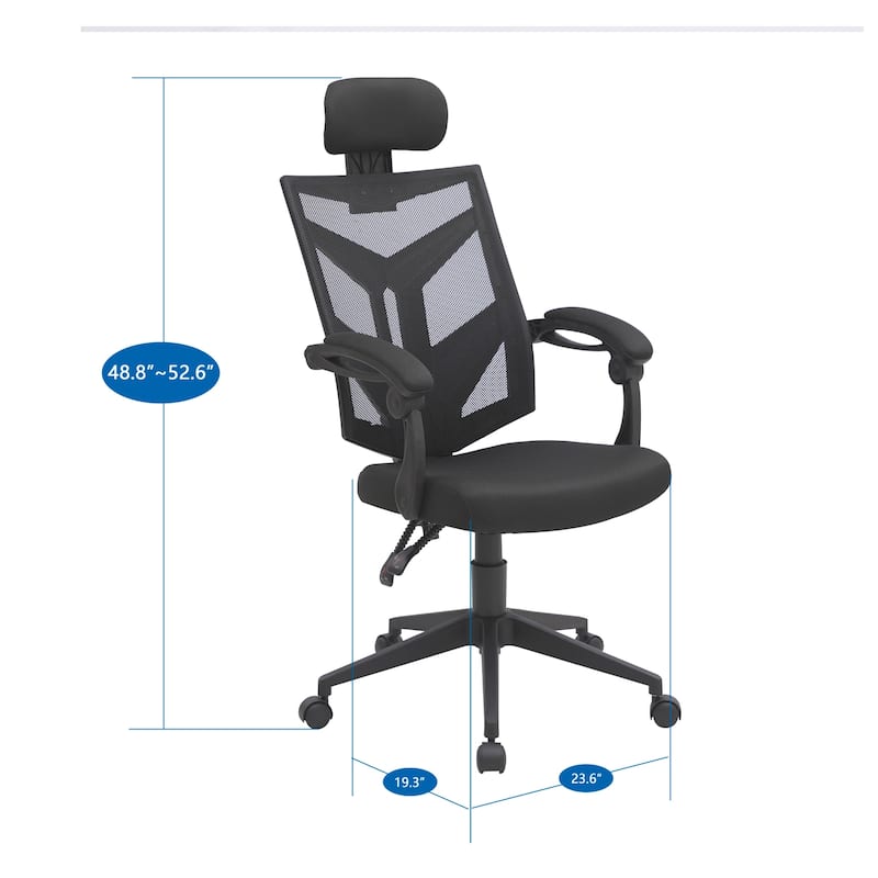 Adjustable Ergonomic Office Chair with Headrest Ergonomic Desk Chair High Back Mesh Office Chairs with Lumbar Support and Wheels