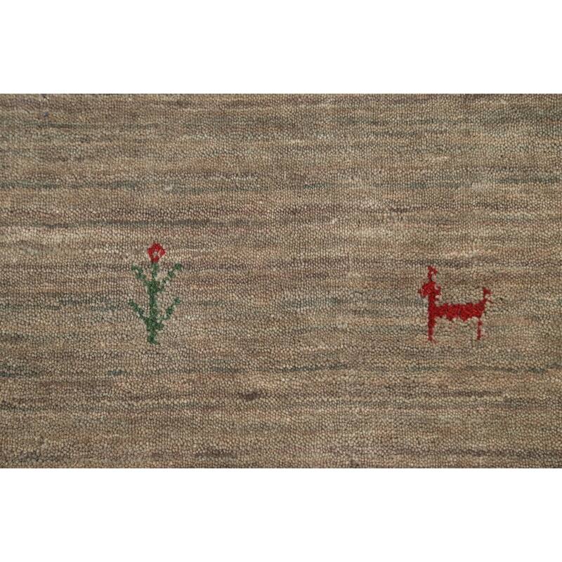 Little Animals Tribal Gabbeh Indian Accent Rug Handmade Wool Carpet - 2'9"x 4'11"