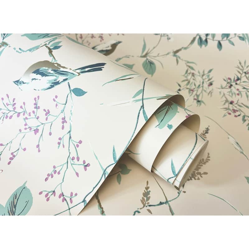 Fine Decor Mariko Teal Botanical Wallpaper
