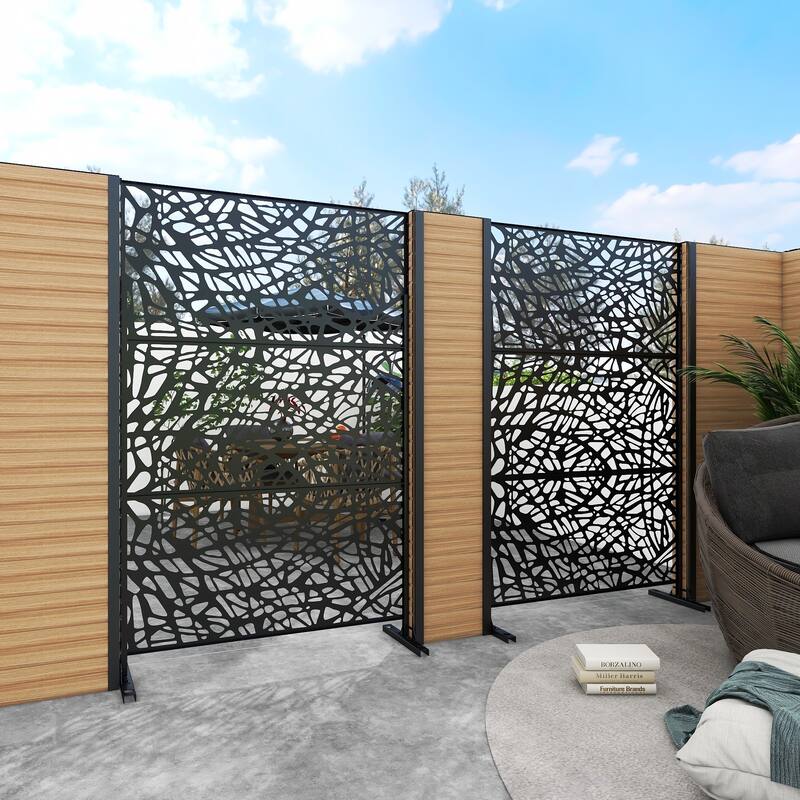 Outdoor Privacy Screen with Stand (Set of 2)