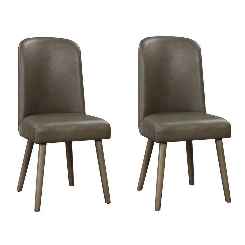 Grey and Grey Oak Upholstered Back Side Chairs (Set of 2)