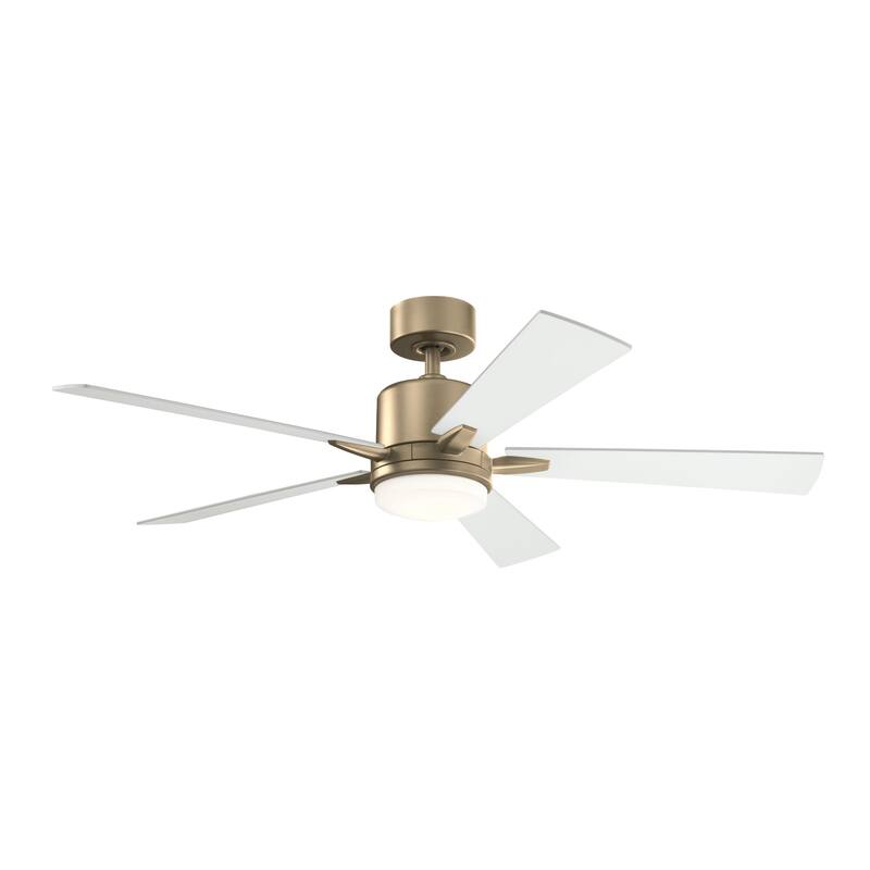 52 Inch Lucian Elite 5 Blade Indoor Ceiling Fan in Champagne Bronze with Matte White Blades