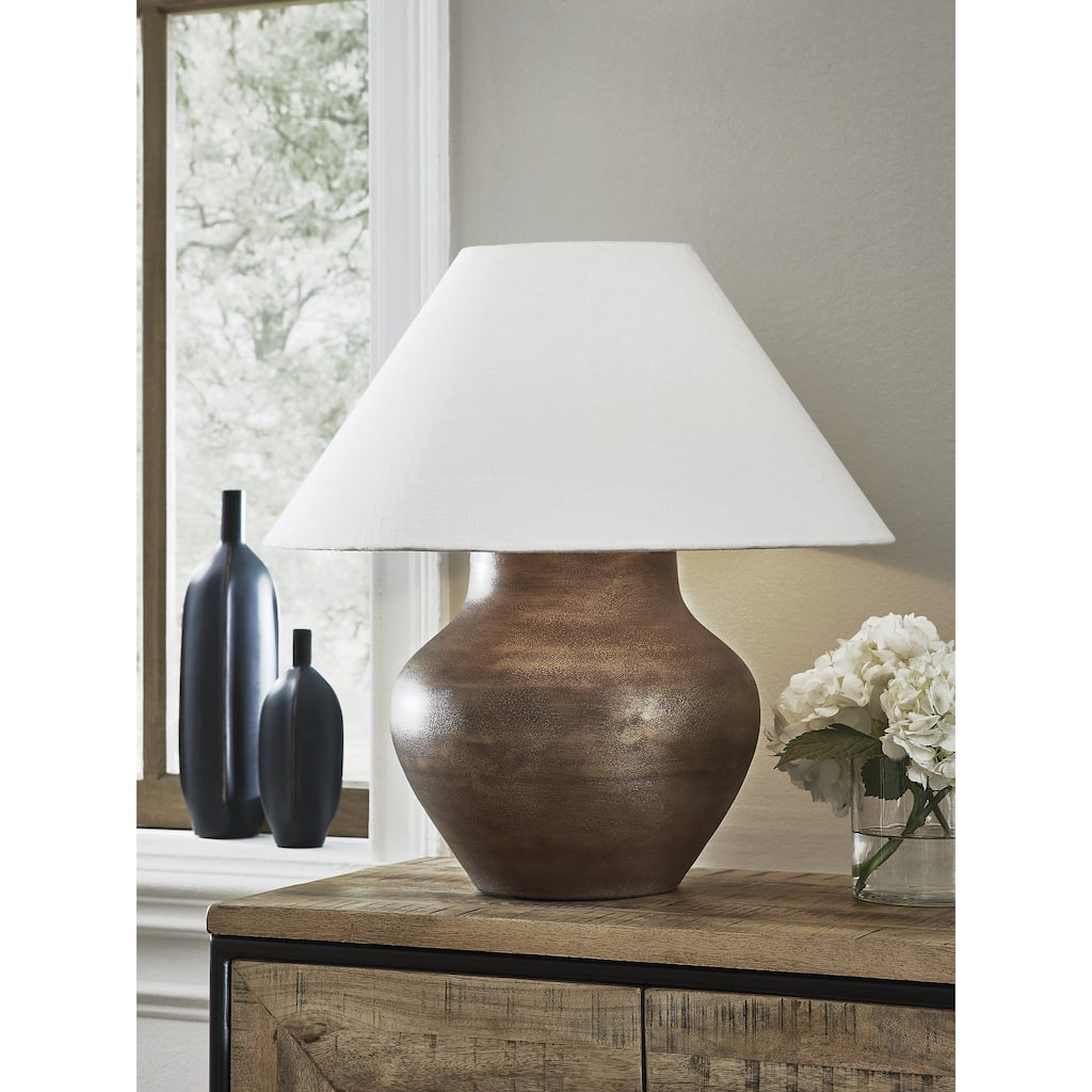 Signature Design by Ashley Whitham Antique Copper Table Lamp - 22"W x 22"D x 24"H