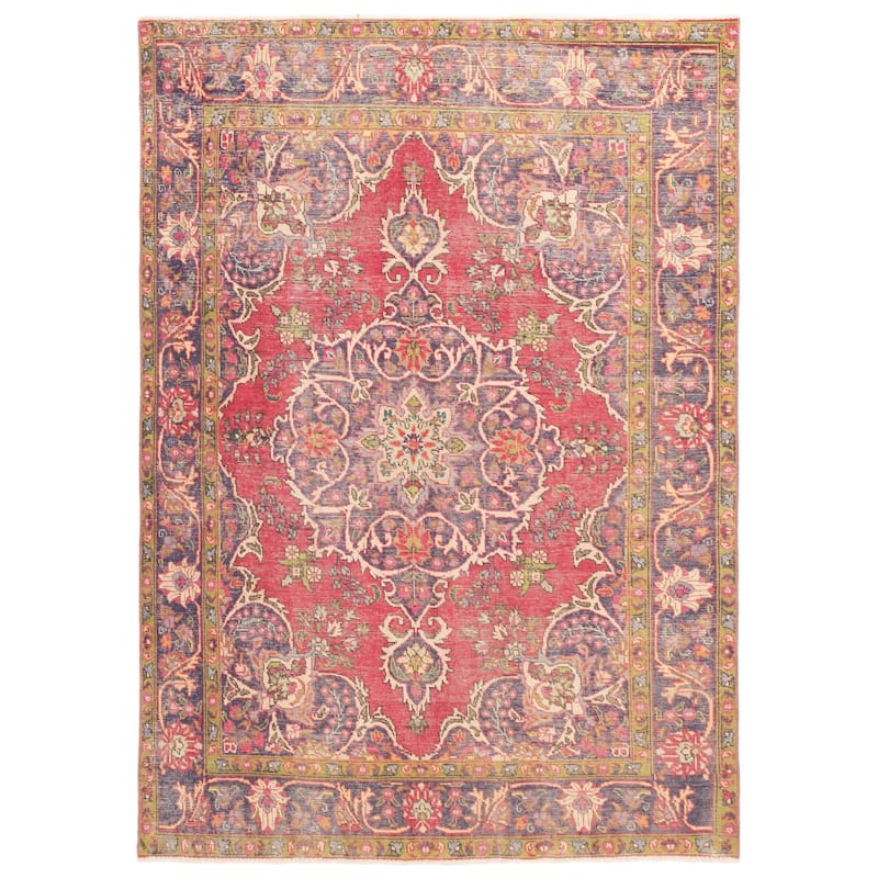 ECARPETGALLERY Hand-knotted Antalya Vintage Red Wool Rug - 6'5 x 9'1