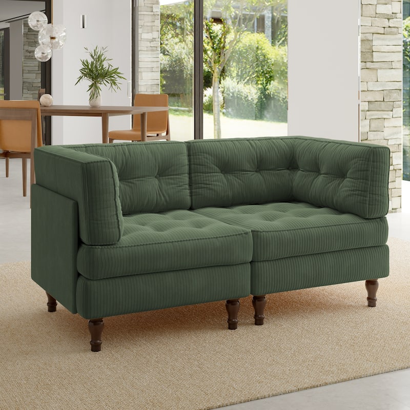 Oversized Sofa Corduroy Tufted Modular Sectional Set