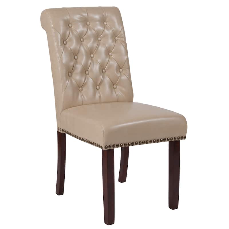 Parsons Rolled Back Accent Nail Trim Chairs (Set of 2) - 18.5"W x 27.5"D x 39.75"H