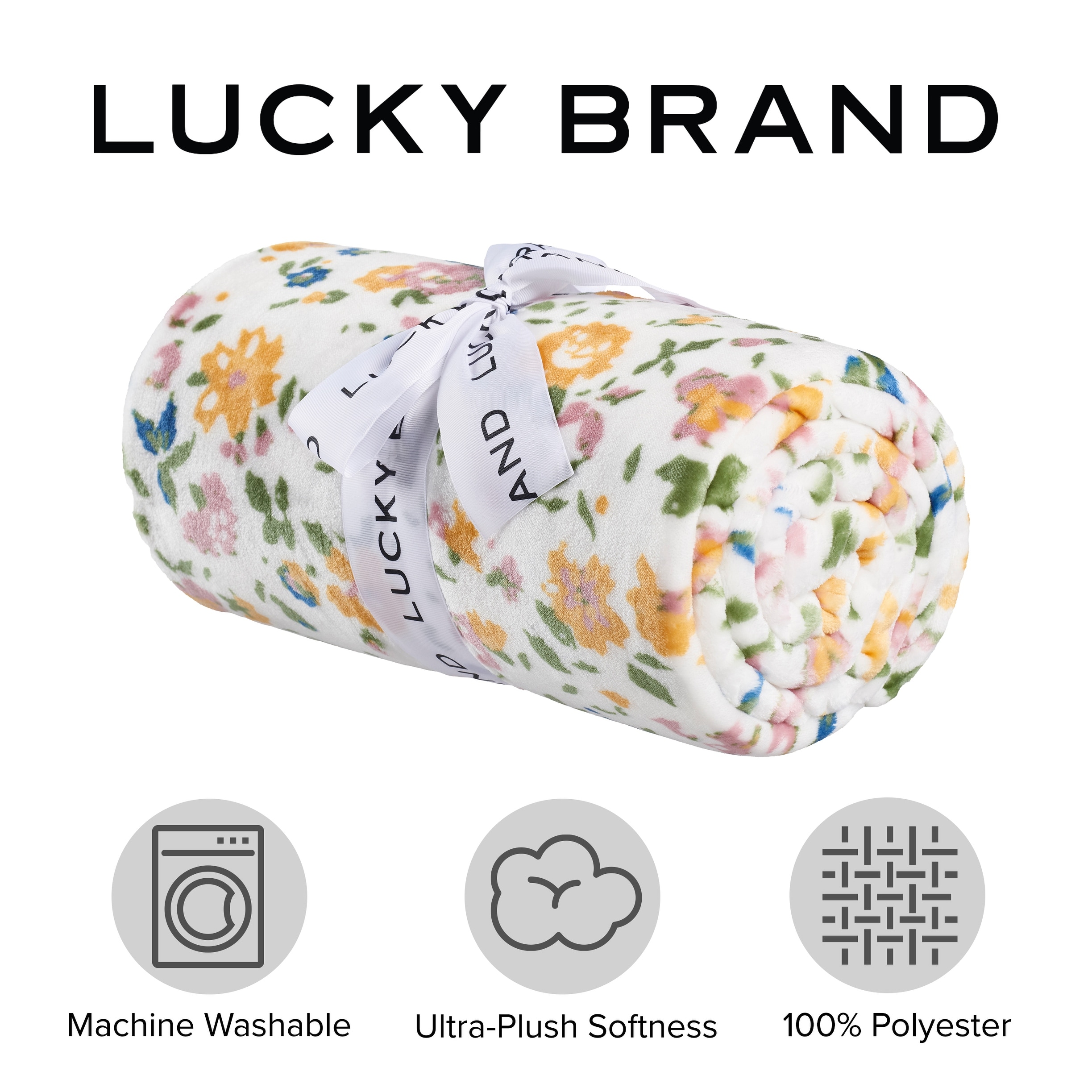 Lucky Brand 400gsm Microfiber Printed 50x70 Throw Blanket - On Sale - Bed  Bath & Beyond - 35746838