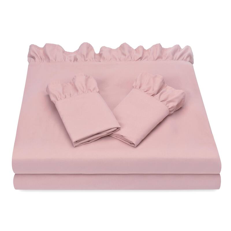 Chanasya Ruffle Soft Chic Microfiber Sheet Set