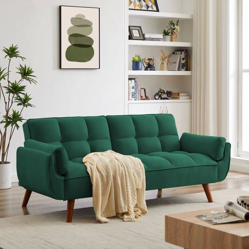 75.39'' Sofa Bed, Convertible Sleeper Couch with Pillows, Foldable Loveseat Furniture for Living Room