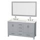 Option Gray / White Quartz Top / Brushed Chrome Hardware