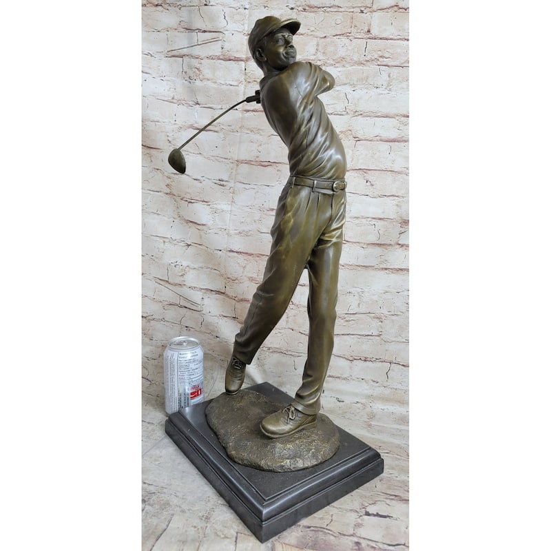 Tiger Woods Male Golfer Bronze Statue Sculpture Figure Pga Golf Trophy Decor Collectible