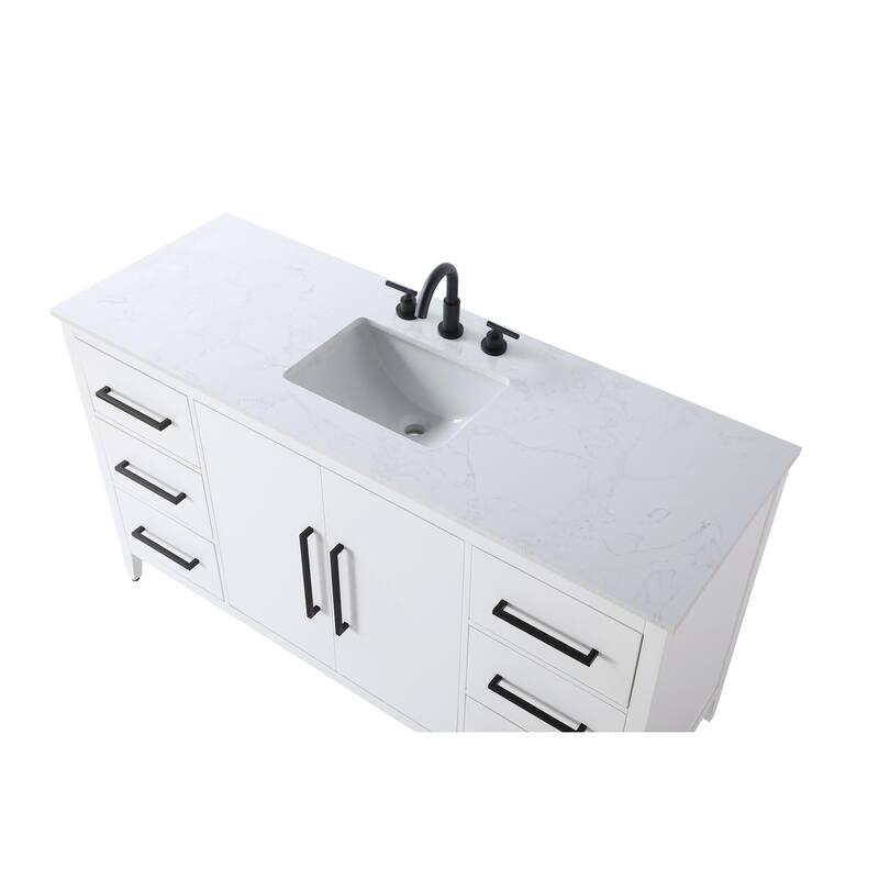 Elegant Lighting VF29360 Millie 60" Free Standing Single Basin Vanity