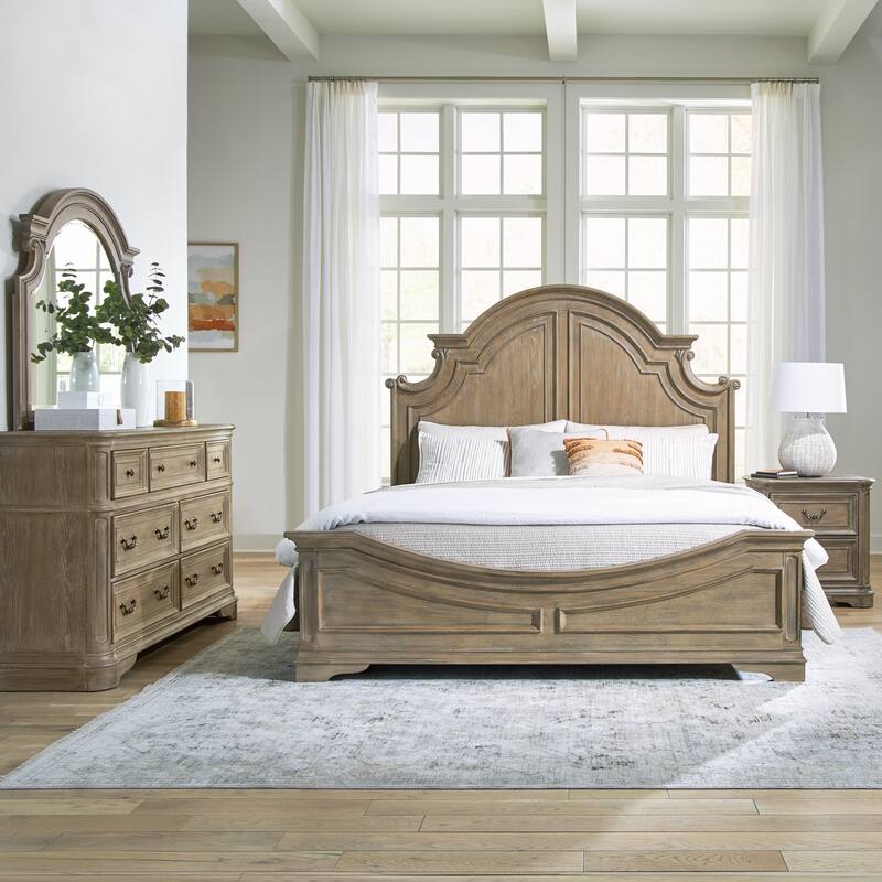 Magnolia Manor Panel Bed, Dresser and Mirror Set
