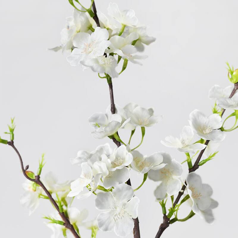 Creamy white Decorative Artificial Cherry Blossom(Pack of 1 Branch)