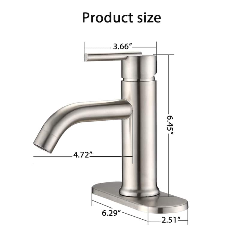 BATHLET Modern Single Handle Bathroom Faucet with Deck Plate