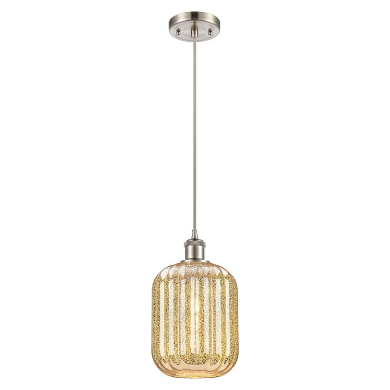 Innovations Lighting Endless Possibilities Ballston - Preston - 1 Light 7" Jar Shade Cord Hung Mini Pendant - Mercury/Brushed Satin Nickel