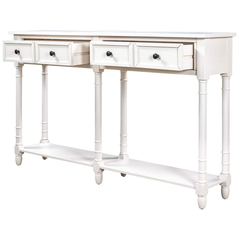 Console Table Sofa Table with Two Drawers and Bottom Shelf